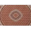 Tapis de oriental rouille/zone blanche rond