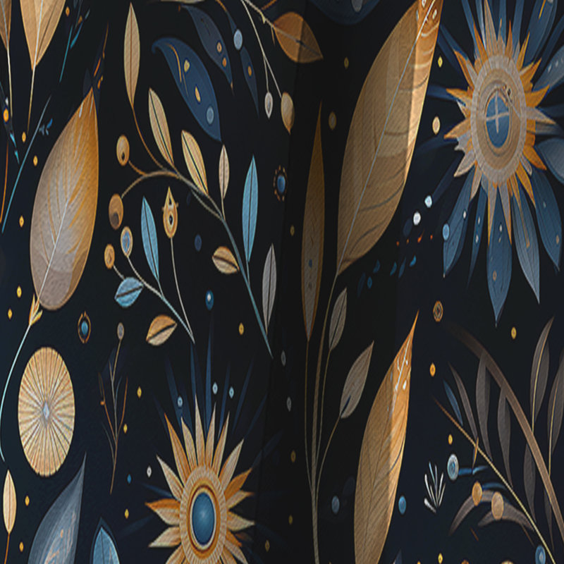 Cosmic Nomad Boho Pattern - Abstract Boho Curtain - Blackout Abstract Curtain - 1 Panels, L 52 po x L 90 po
