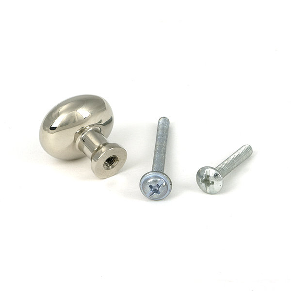 Moore Cabinet Knob, Polished Nickel, 0.98" Knob Diameter