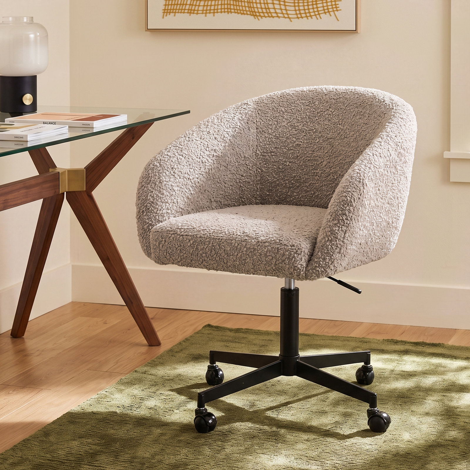Darius Swivel Office Chair, Gray, Black