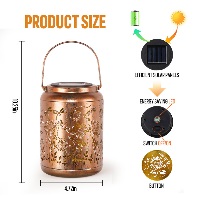 Hedaqi Dragonfly Solar Lantern Waterproof Solar Dragonfly Decorative Lantern Dragonfly Led Lanterns Outdoor For Garden, Yard, Patio, Lawn