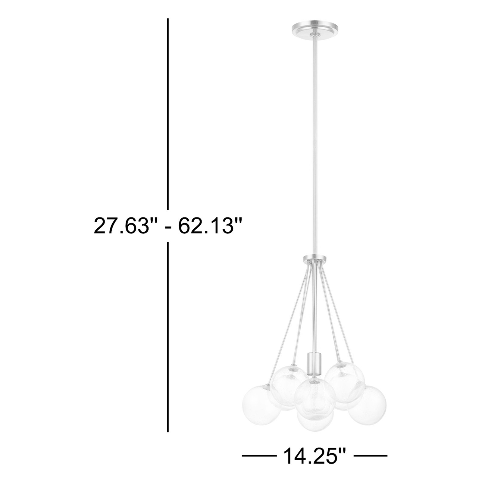 Logan Single Light Glass Dimmable Pendant, Brushed Nickel