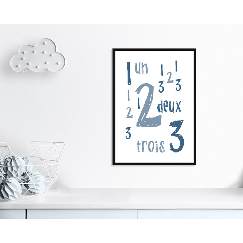 Impression sur papier français, H 34,5 po x l 24,5 po x P 1,18 po, Encadré de boîte noir