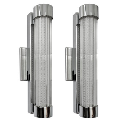 17 In. Cylinder Dimmable Indoor Led Wall Sconces With Glass Shade