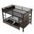 Full Size Metal Bunk Bed with Storage Shelves, Drawers, Guardrails & Built-In USB Charging Ports, Black-747882481