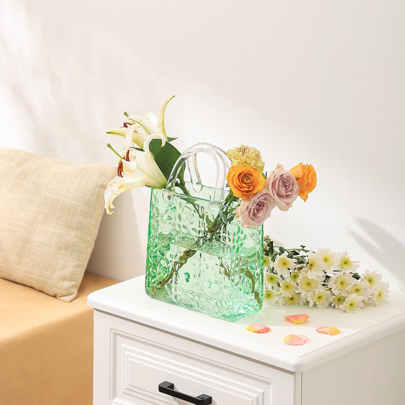 Xhesika Glass Table Vase 1, Clear Green