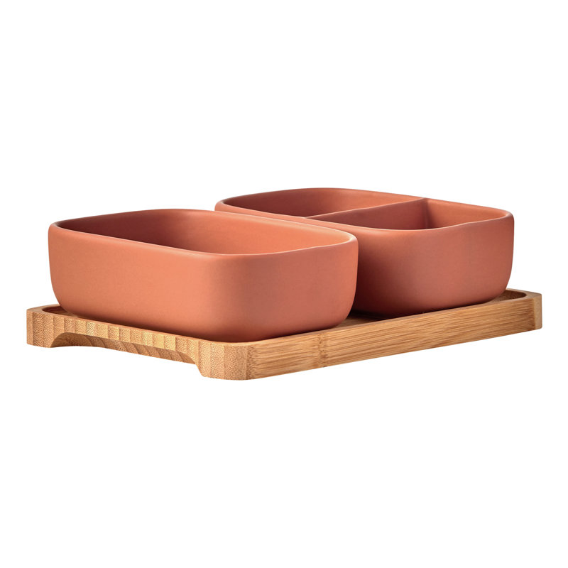Share Rectangular Bowls, Orange/Brown