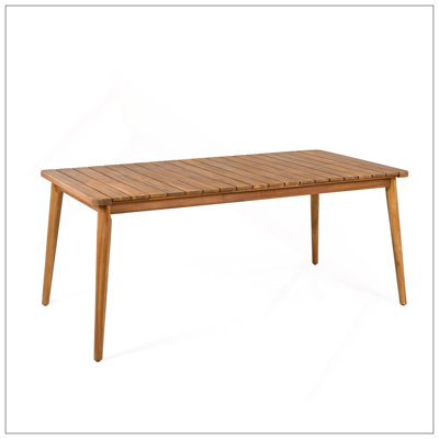 Acacia Wood Dining Table 8-Person Outdoor Table, Farmhouse Furniture For Patio, Garden, Backyard, Teak 180 LBS Weight Capacity 72"L