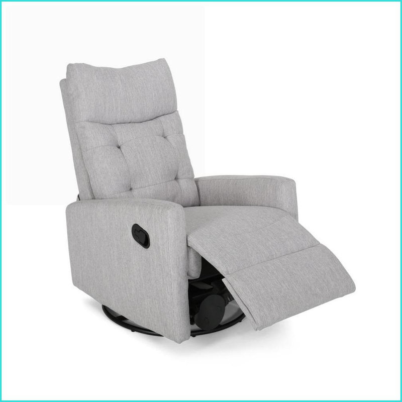 Fauteuils inclinables, fauteuil inclinable et pivotant moderne pour le salon de la chambre de bébé | Gris clair | Tissu
