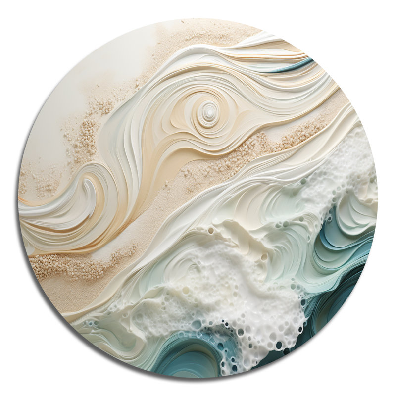 Puentes - plage ronde, art en métal, H 29 po x l 29 po