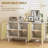 Boho Sideboard Buffet Cabinet With 3 Rattan Doors And Adjustable Shelves For Versatile Storage And Stylish Home Decor-129674417