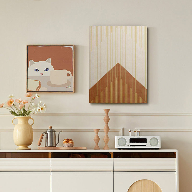 Art mural moderne sur toile Mid-Century, H 22 po x l 18 po x P 1,5 po