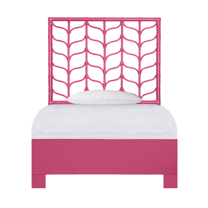 Lit plateforme Ivy, Simple, Rose vif