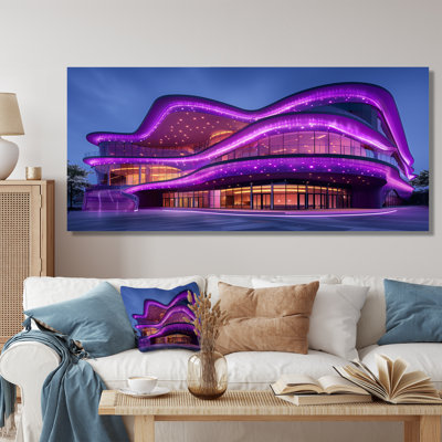 Lumières de néon mauves et bleues - art mural de salles de concert