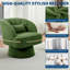 Fauteuil demi-tonneau élégant pivotant en velours côtelé avec fauteuil à rayures-316953582-316953583-316953593