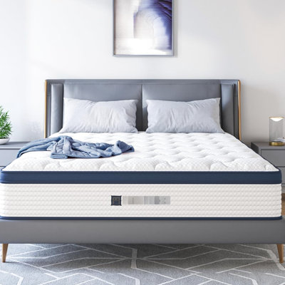 Matelas pour grand lit en mousse à mémoire de forme de 10 po de fermeté moyenne, espace de refroidissement en coton, confort optimal, soulagement, fait en coton sans fibre de verre pour un sommeil serré, soutien solide, isolation des mouvements, conce