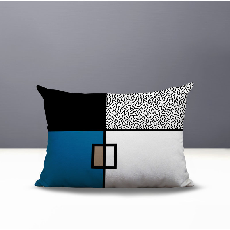 Coussin lombaire réversible intérieur / extérieur Looma, Rectangle H 18 po x l 25 po, Turquoise
