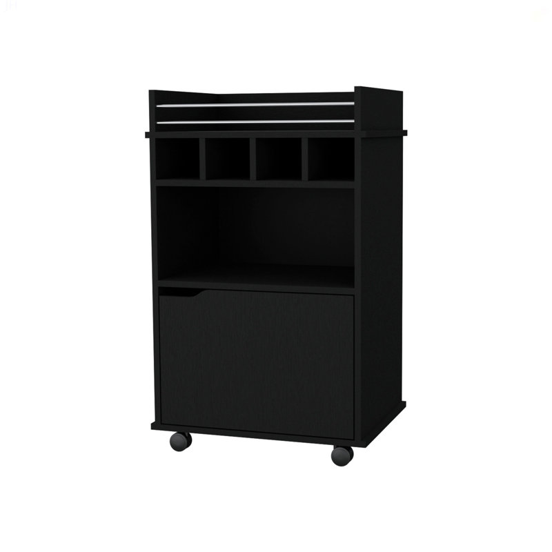 1-Door Bar Cart, Black
