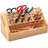 Bamboo Screwdriver Organizer Rack, Desktop Hand Tools Storage Holder With Drawer