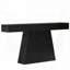 Table de canapé avec base géométrique et détails en grain de bois - noir, 63 po