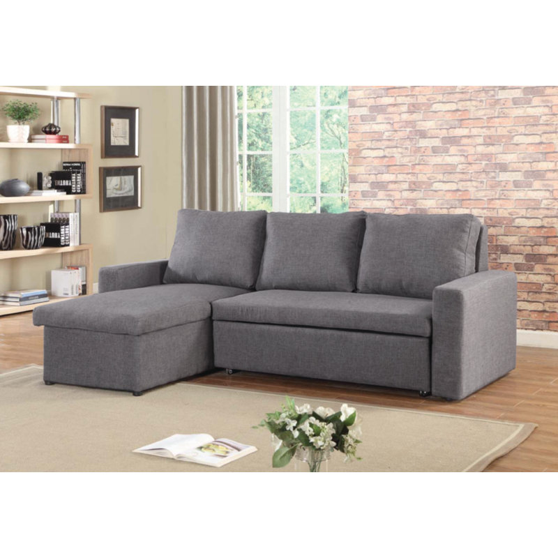 Traverse Upholstered L-Shaped Sectional Reversible, Gray