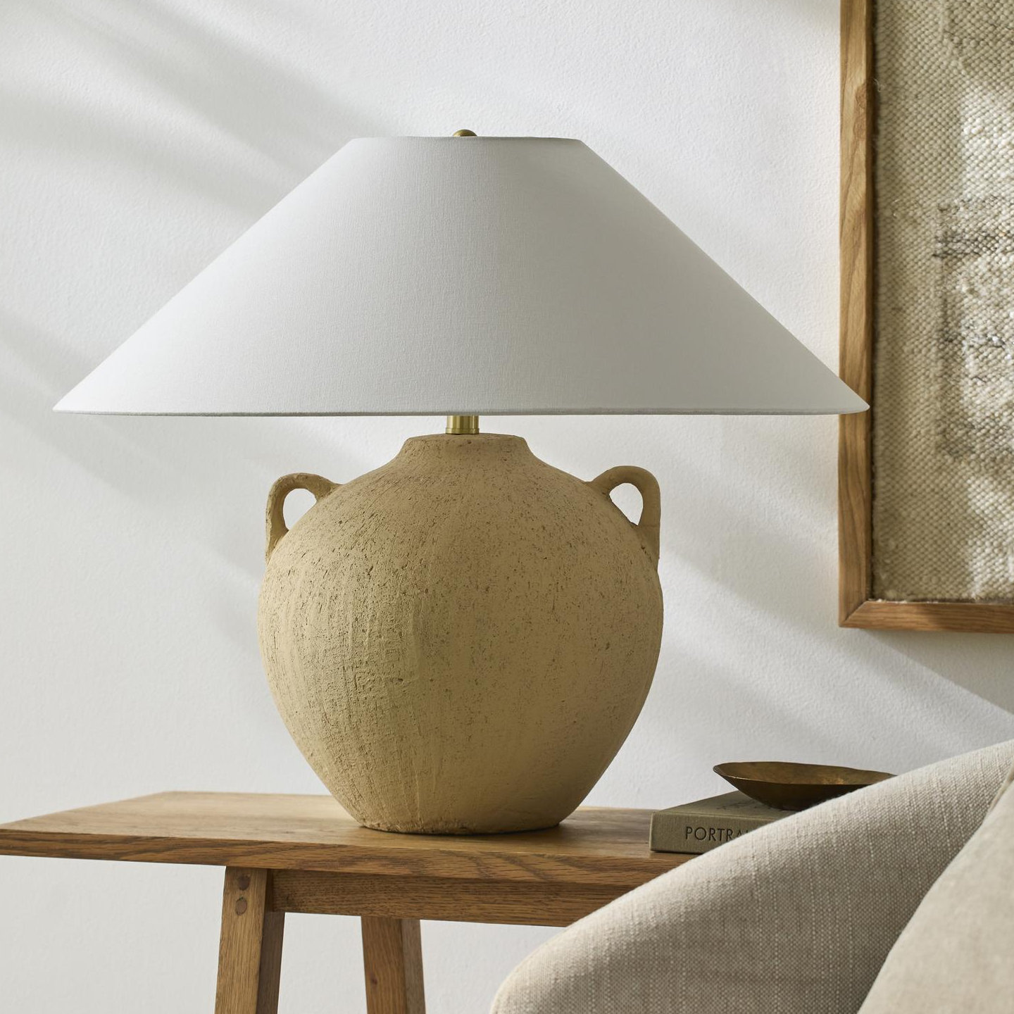 Galey Alix x Livabliss Ceramic Table Lamp, Brown