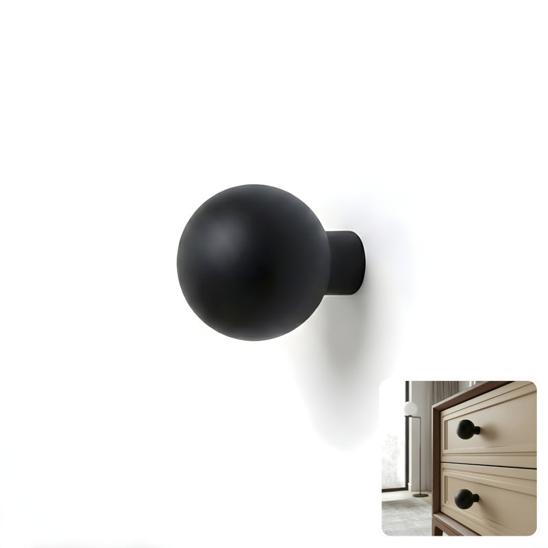 ROUS Hardware Mid Century Modern Sphere Knob, Charcoal (Black)