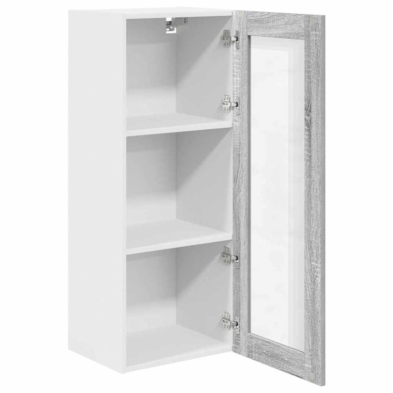 Vidaxl Hanging Cabinet With Storage Riga Smoked Oak 40 X 31 X 100 Cm, Grey Sonoma