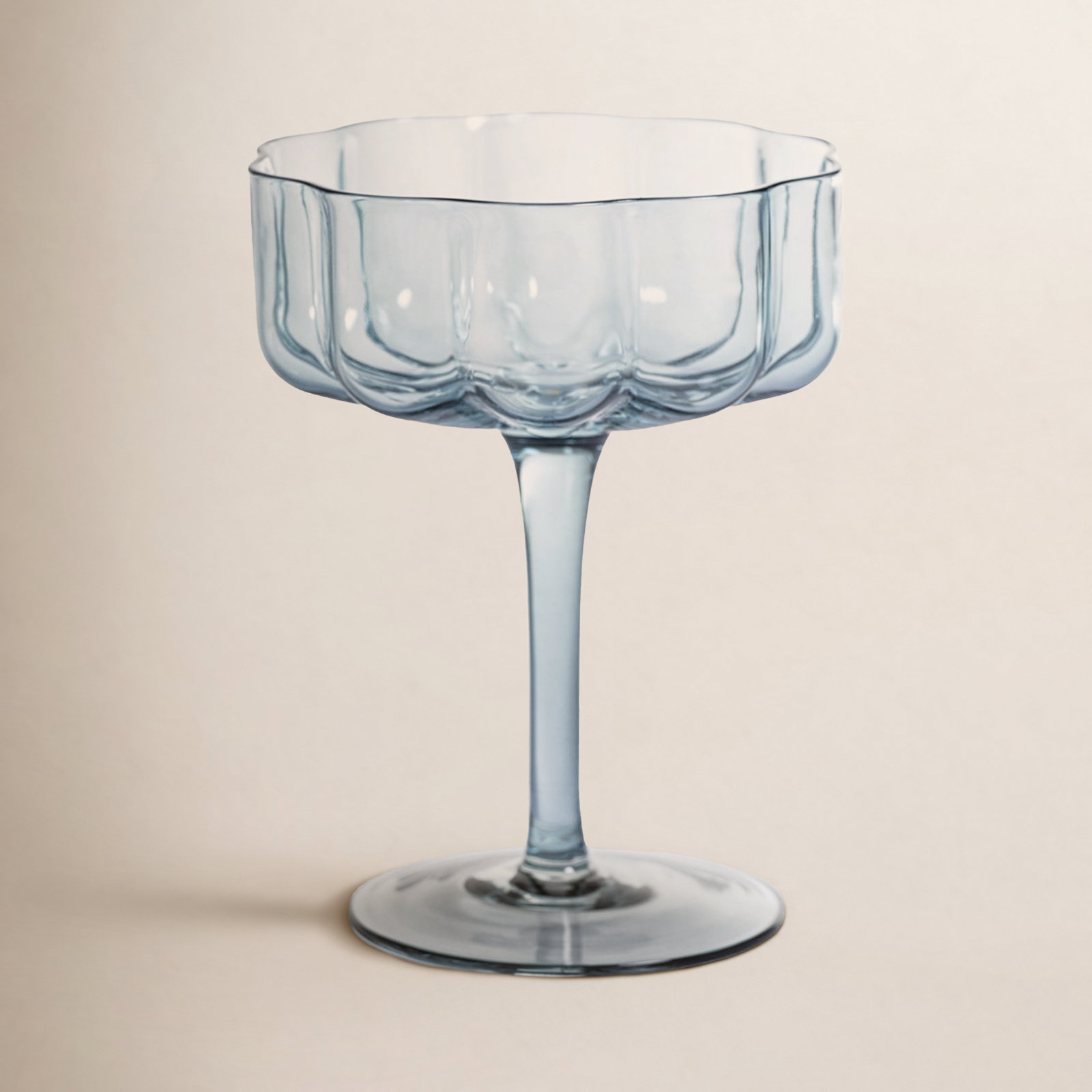 Mungle Handblown Coupe Glass, Blue