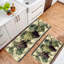 Ensemble de 2 tapis de cuisine vintage à motif raisin pour la cuisine et la cave à vin, beige et vert