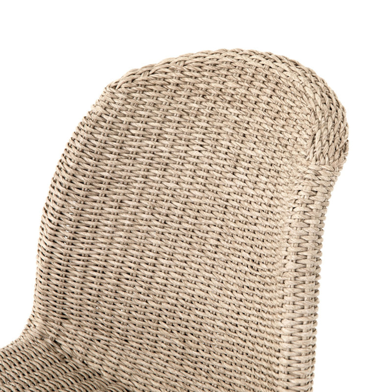 Daughtery Outdoor Dining Side Chair, Vintage White