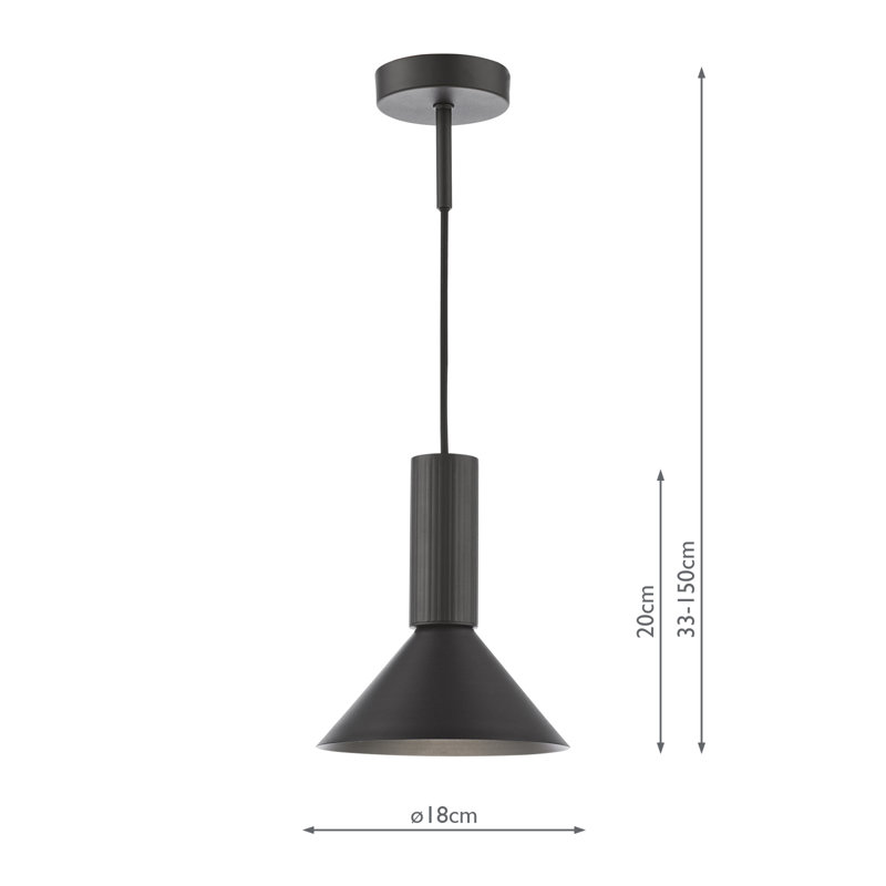 Ragnar 1LT PENDANT DUAL PURPOSE, Satin Black