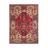Rug & Kilim’S Transitional Rug In Red And Beige-Brown Floral Pattern
