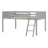 Full Size Wood Low Loft Bed With Ladder And Safety Guardrails-1978806765