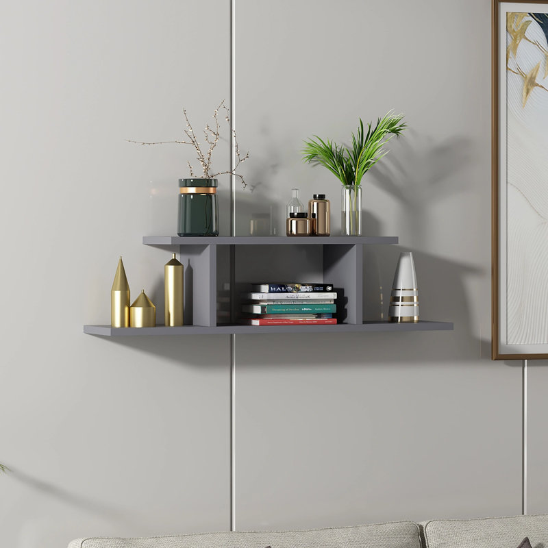 Concezia 2 Tiered Floating Wall Shelf, Anthracite