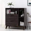 Élégante armoire de style Mid-Century moderne, en faux bois, d'une largeur de 36,15 po, d'un rangement spacieux avec des tablettes en bois chic d'une hauteur de 37,18 po et de poignées de tiroir-1449144865-1449144877