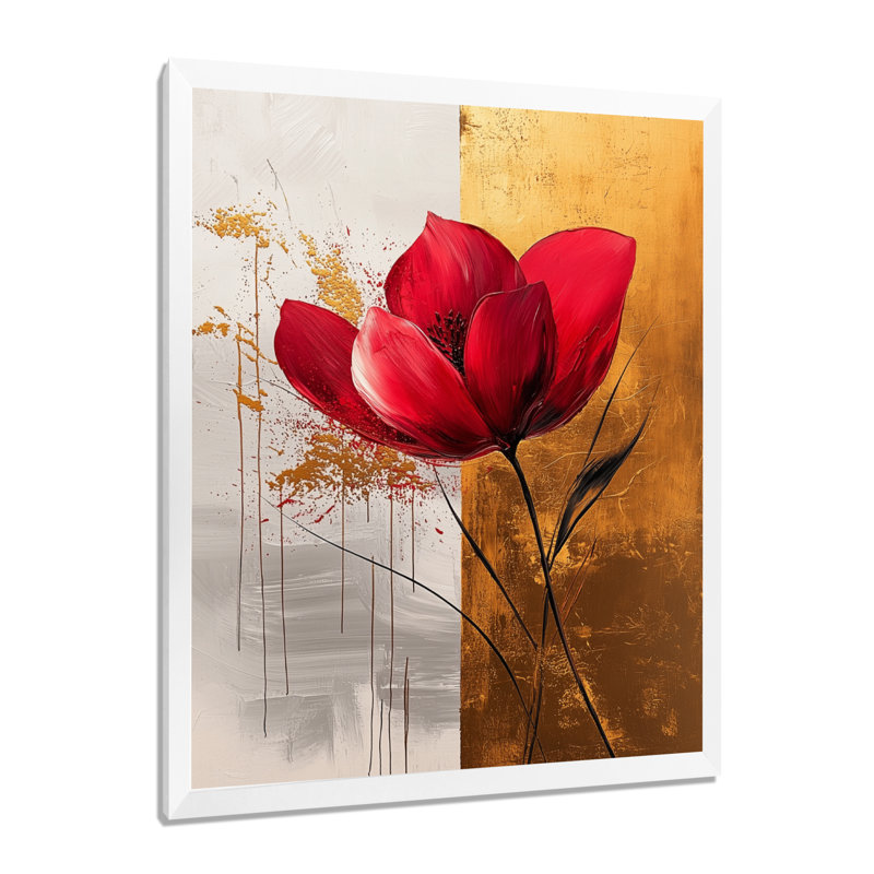 Art floral sur toile, H 32 po x l 24 po, Picture Framed, Blanc