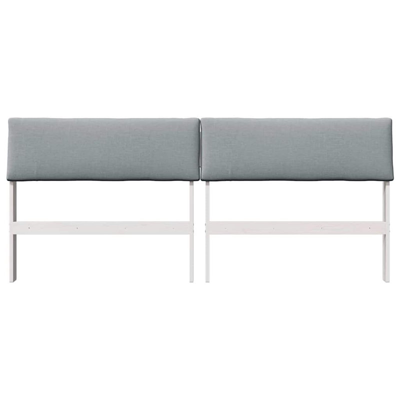 Solid Wood Headboard, Light Grey, White, DE Size - 180 x 220 cm