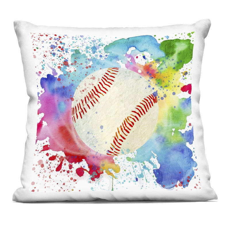 Coussin décoratif Modern Splash Football Design par Kim Allen, Bleu