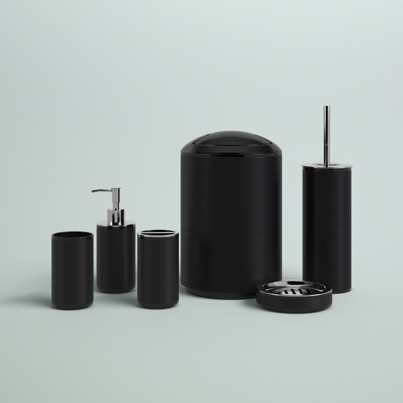 Balch Bathroom Accessory Set, Black Matte