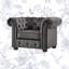 Fauteuil Chesterfield en velours touffeté de 45,8 po Huskins-1708432321