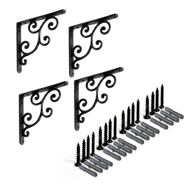Jeffersonville Rustic Shelf Bracket, Antique Black