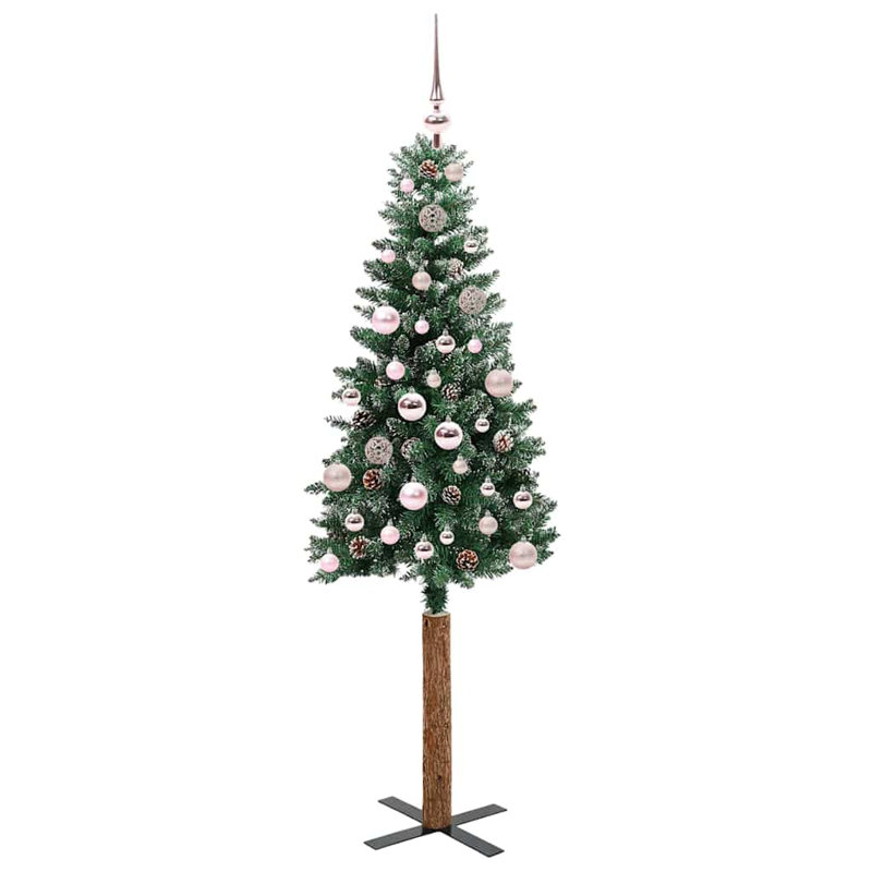 Slim Christmas Tree with 150 LEDs, Pink, 4.92' H