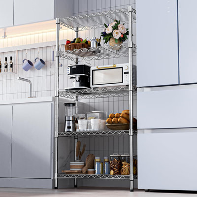 Étagère de rangement Étagère utilitaire Étagère utilitaire à 5 niveaux avec grille métallique pour la maison, la cuisine et le bureau