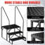 Escalier portatif pour véhicule récréatif et spa avec rampe - Marches extérieures robustes pour roulottes de voyage, camping-car, spa, porche, capacité de 440 lb, installation facile