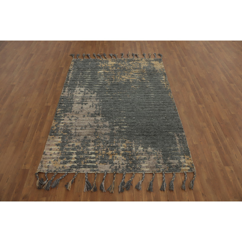 Tapis gris marocain indien 5 x 8