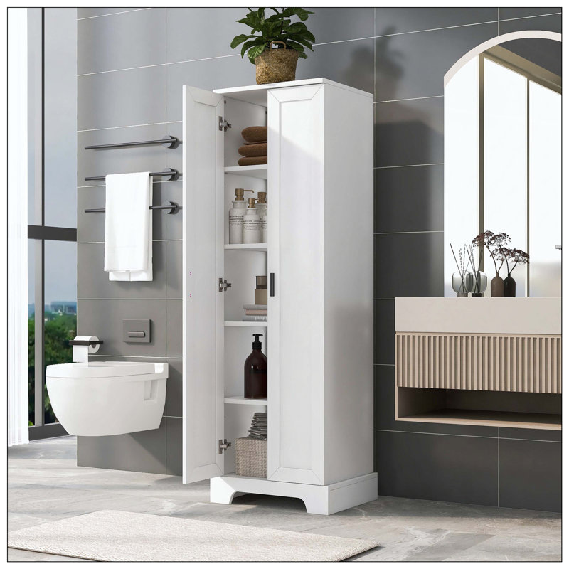 Armoire de rangement à deux portes, H 70 po x l 16,9 po x P 22,1 po, Blanc