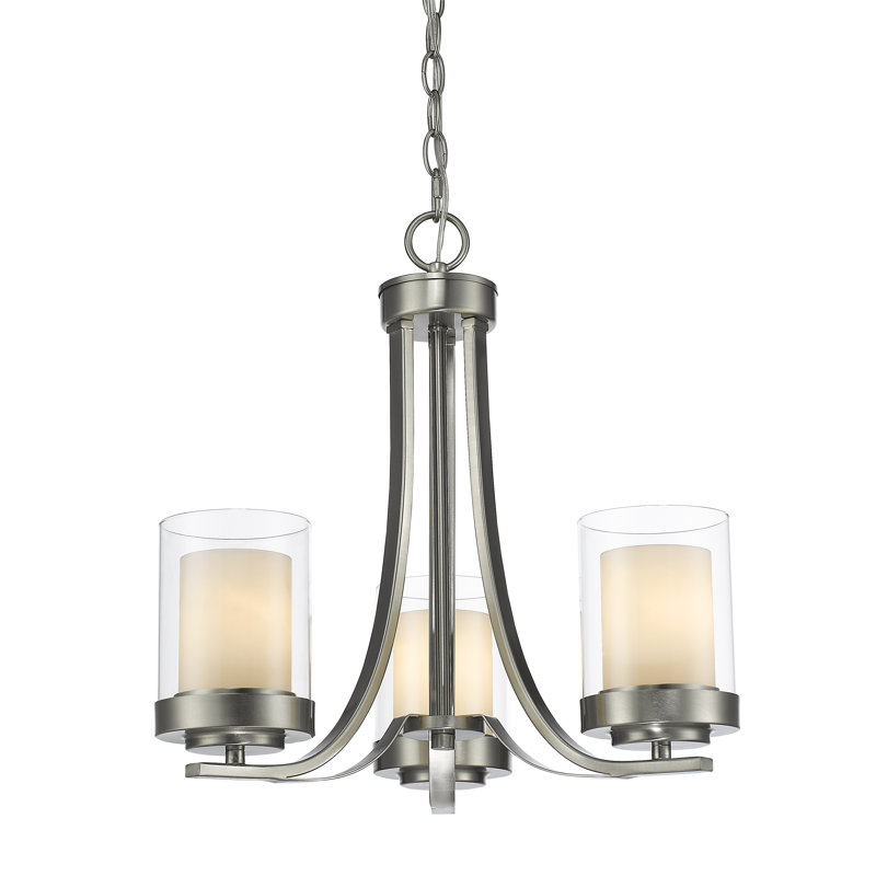 Arie 3 - Light Steel Dimmable Classic / Traditional Chandelier, Brushed Nickel
