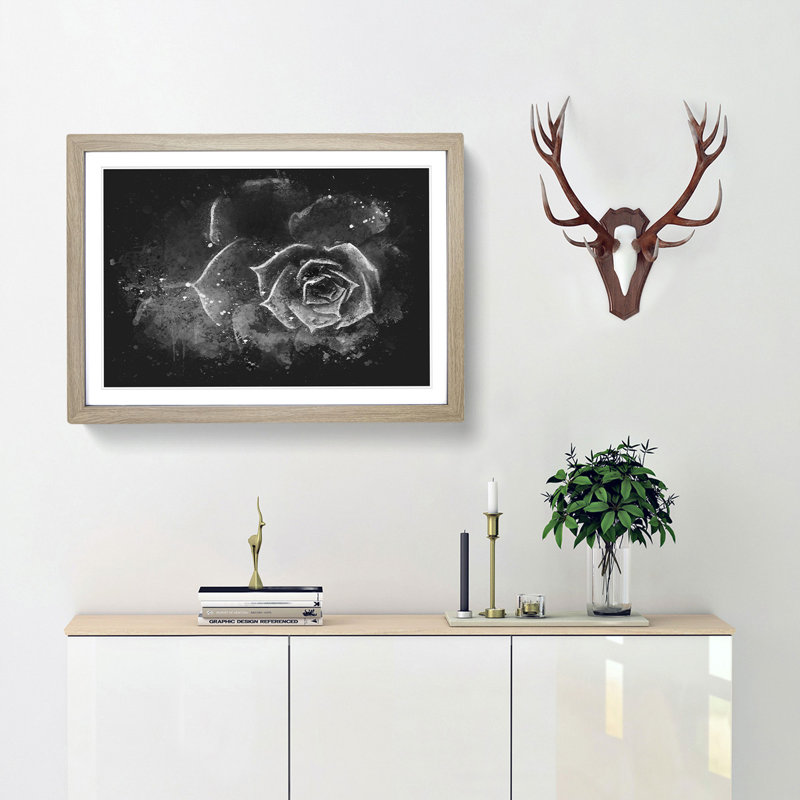 Succulent Plant - Picture Frame Graphic Art Print, Oak Framed, 62cm H x 87cm W x 2cm D