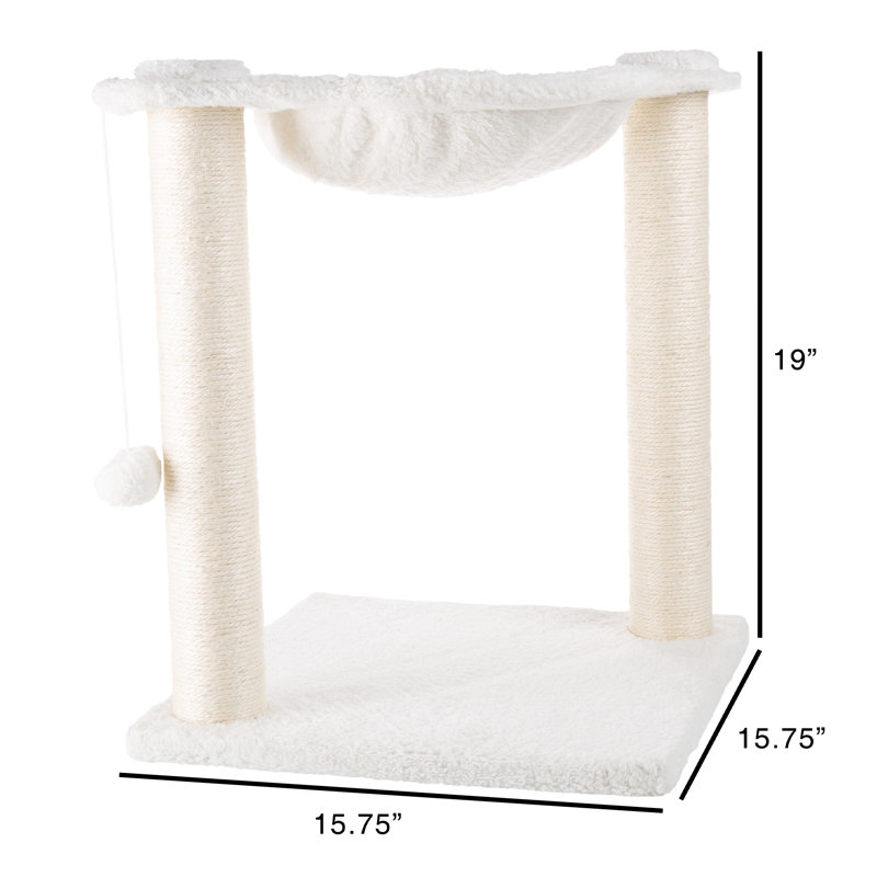 PETMAKER Cat Hammock with Scratching Posts, White